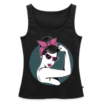 Rockabilly Fille - Débardeur bio Premium Femme - noir - Devant - AI Model Female 172 light (172cm)