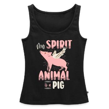 Schwein Tshirt Kinder Frauen Ferkel Pig Ferkelchen - Frauen Premium Organic Tank Top - Schwarz - Vorne - AI Model Female 172 light (172cm)