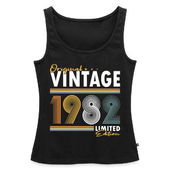 40. Geburtstag Jahrgang 1982 Original Vintage 1982 - Frauen Premium Organic Tank Top - Schwarz - Vorne - AI Model Female 172 light (172cm)
