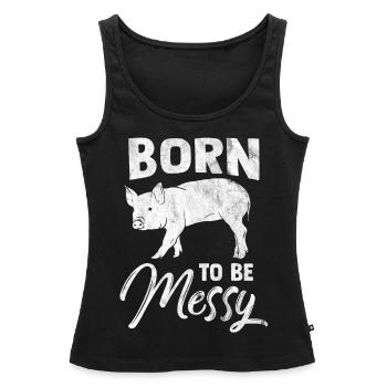 Schwein Geschenk Schweinchen Kinder Ferkel Sau Pig - Frauen Premium Organic Tank Top - Schwarz - Vorne - AI Model Female 172 light (172cm)