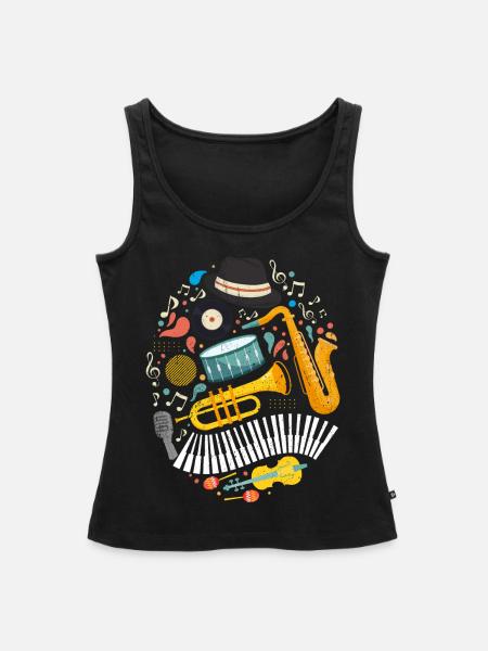 Jazz Tshirt - Frauen Premium Organic Tank Top - Schwarz