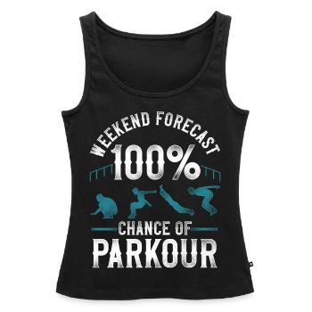 Parkour Free Running Traceur - Débardeur bio Premium Femme - noir - Devant - AI Model Female 172 light (172cm)