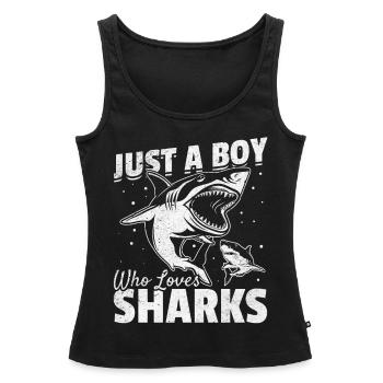 Great White Shark Sharkfish Ich bin nur ein Junge, - Frauen Premium Organic Tank Top - Schwarz - Vorne - AI Model Female 172 light (172cm)
