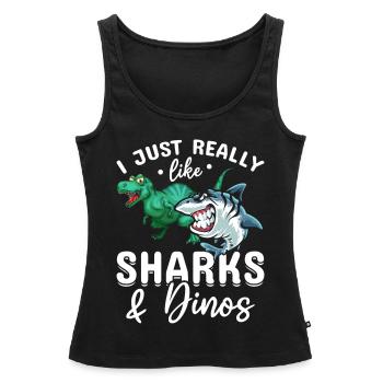 Great White Shark Dinosaur Ich mag Haie & Dinos - Frauen Premium Organic Tank Top - Schwarz - Vorne - AI Model Female 172 light (172cm)