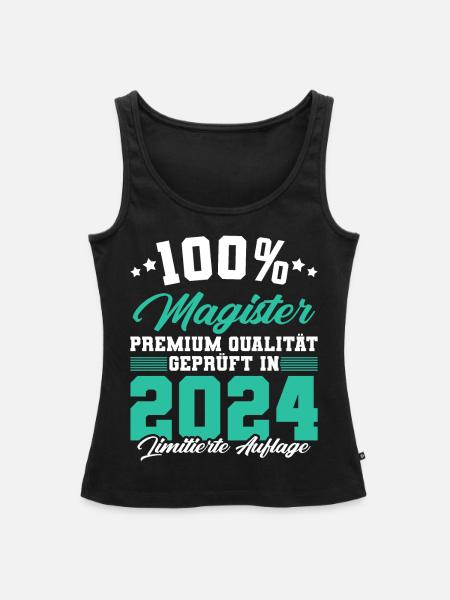 Magister 2024 Spruch Magisterabschluss - Frauen Premium Organic Tank Top - Schwarz