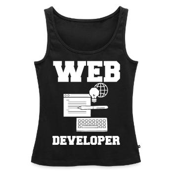 Web Development Web Developer Developer Manager - Women’s Premium Organic Tank top - black - Front - AI Model Female 172 light (172cm)