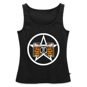 Pentagramme de bière - Débardeur bio Premium Femme - noir - Devant - AI Model Female 172 light (172cm)