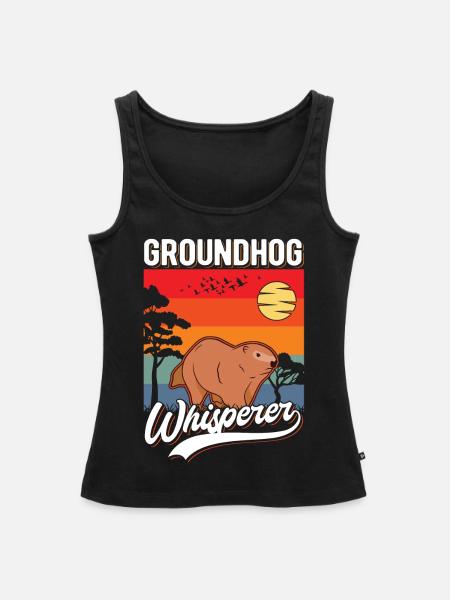 Murmeltier Flüsterer Groundhog Whisperer - Frauen Premium Organic Tank Top - Schwarz