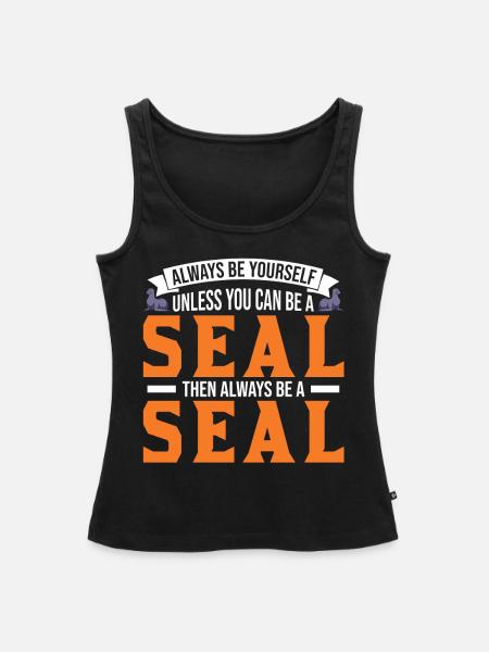 Robbe Geschenk Seal Seelöwe - Frauen Premium Organic Tank Top - Schwarz