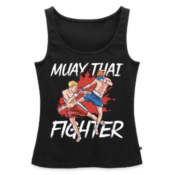 Muay Thai Fighter Arts Martiaux Arts Martiaux Arts Martiaux Arts Martiaux - Débardeur bio Premium Femme - noir - Devant - AI Model Female 172 light (172cm)