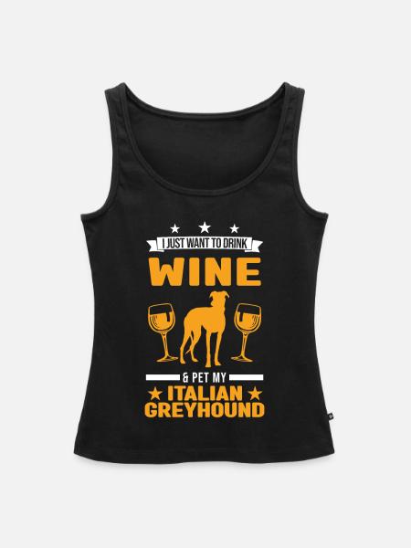 Italienischer Windhund und Wein - Frauen Premium Organic Tank Top - Schwarz