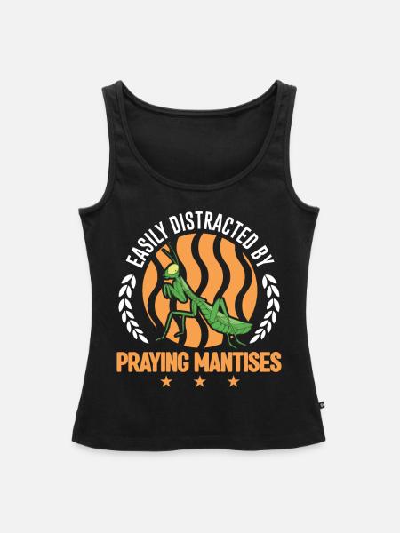 Gottesanbeterin Mantis Fangschrecke - Frauen Premium Organic Tank Top - Schwarz
