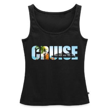 Croisière vacances croisière - Débardeur bio Premium Femme - noir - Devant - AI Model Female 172 light (172cm)