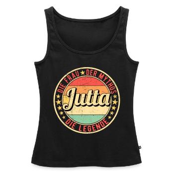 Jutta Die Frau Der Mythos Die Legende - Frauen Premium Organic Tank Top - Schwarz - Vorne - AI Model Female 172 light (172cm)