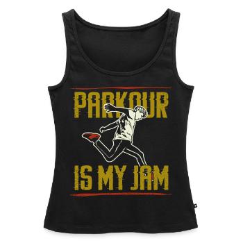 Parkour Free Running Traceur - Débardeur bio Premium Femme - noir - Devant - AI Model Female 172 light (172cm)