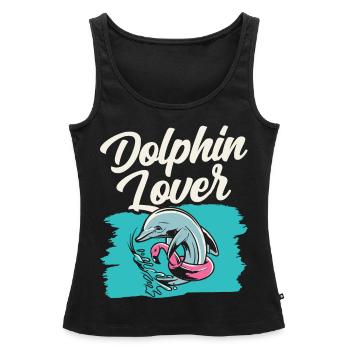Dolphin Lover Dolphin Dolphins Dolphins - Women’s Premium Organic Tank top - black - Front - AI Model Female 172 light (172cm)