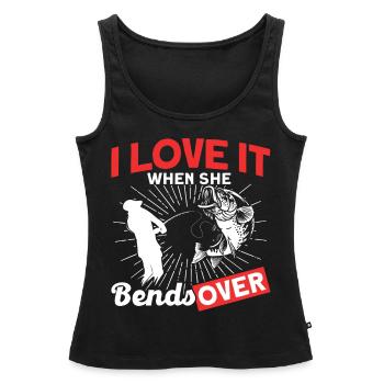 I Love It When She bends Over - Women’s Premium Organic Tank top - black - Front - AI Model Female 172 light (172cm)
