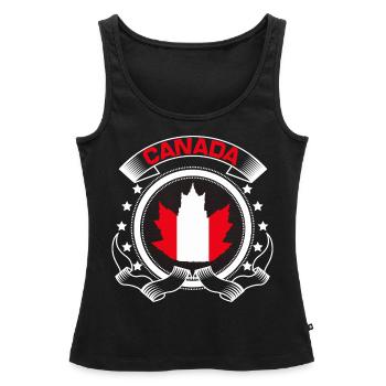 Idée cadeau du drapeau canadien du Canada - Débardeur bio Premium Femme - noir - Devant - AI Model Female 172 light (172cm)