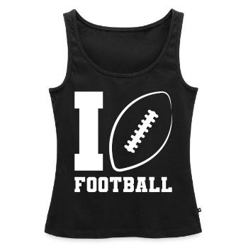 J’adore le football américain - Débardeur bio Premium Femme - noir - Devant - AI Model Female 172 light (172cm)