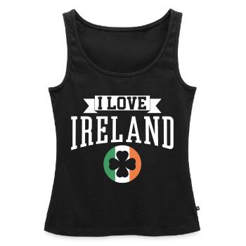 J’adore l’Irlande Saint-Patrick Irlandais irlandais - Débardeur bio Premium Femme - noir - Devant - AI Model Female 172 light (172cm)