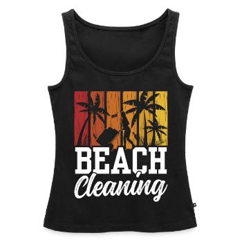 Nettoyage de plage Plages Nettoyage de plage - Débardeur bio Premium Femme - noir - Devant - AI Model Female 172 light (172cm)