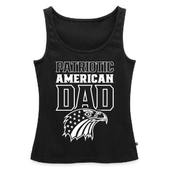 Père patriotique américain Patriot États-Unis - Débardeur bio Premium Femme - noir - Devant - AI Model Female 172 light (172cm)