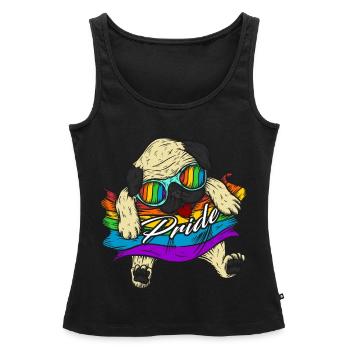 Carlin Gay Pride Gay Pride LGBT Pride - Débardeur bio Premium Femme - noir - Devant - AI Model Female 172 light (172cm)