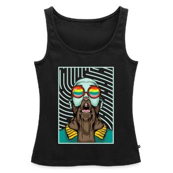 Gay pride - Débardeur bio Premium Femme - noir - Devant - AI Model Female 172 light (172cm)