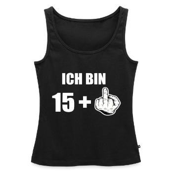 16e anniversaire - Débardeur bio Premium Femme - noir - Devant - AI Model Female 172 light (172cm)