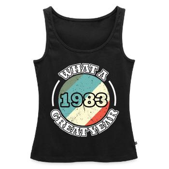 40. Geburtstag Jahrgang 1983 Great Year 1983 - Frauen Premium Organic Tank Top - Schwarz - Vorne - AI Model Female 172 light (172cm)