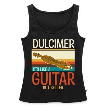 Dulcimer Instrument - Débardeur bio Premium Femme - noir - Devant - AI Model Female 172 light (172cm)