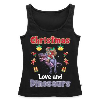 Ce garçon aime les dinosaures enfants garçon garçon Dino - Débardeur bio Premium Femme - noir - Devant - AI Model Female 172 light (172cm)