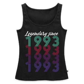 30. Geburtstag Vintage 1993 Legendary Since 1993 - Frauen Premium Organic Tank Top - Schwarz - Vorne - AI Model Female 172 light (172cm)