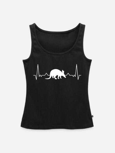 Erdferkel Herzschlag - Frauen Premium Organic Tank Top - Schwarz