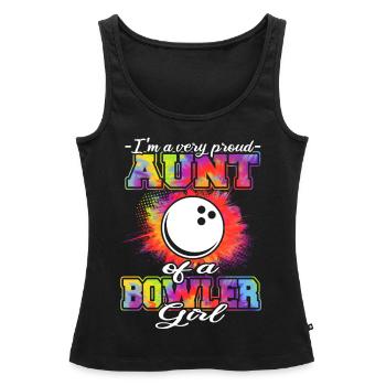 Bowler Aunt - Bowling - Women’s Premium Organic Tank top - black - Front - AI Model Female 172 light (172cm)