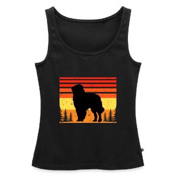 Chien de berger des Carpates Silhouette Rétro Coucher de soleil - Débardeur bio Premium Femme - noir - Devant - AI Model Female 172 light (172cm)