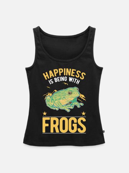 Frosch Glück Laubfrosch - Frauen Premium Organic Tank Top - Schwarz