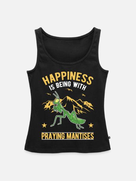 Gottesanbeterin Mantis Fangschrecke - Frauen Premium Organic Tank Top - Schwarz