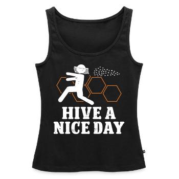 Beekeeper Hive A Nice Day Honey Bee Beekeeping - Women’s Premium Organic Tank top - black - Front - AI Model Female 172 light (172cm)