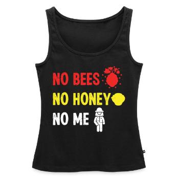 Apiculteur Pas d’abeilles Pas de miel Pas de moi Abeilles Apiculture - Débardeur bio Premium Femme - noir - Devant - AI Model Female 172 light (172cm)