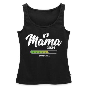 Mama Loading 2024 (Garantie du prix le plus bas) - Débardeur bio Premium Femme - noir - Devant - AI Model Female 172 light (172cm)