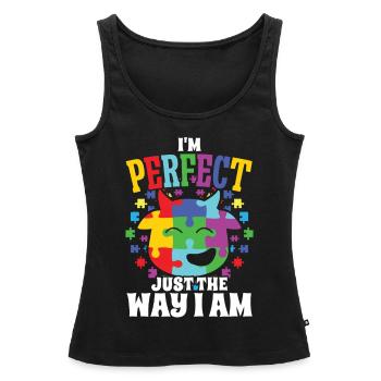 Autismus Perfect Just Way I Am Autism Awareness - Frauen Premium Organic Tank Top - Schwarz - Vorne - AI Model Female 172 light (172cm)
