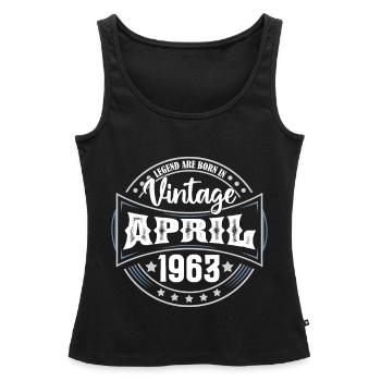 April 1963. Geburtstagsgeschenk April 1963 April - Frauen Premium Organic Tank Top - Schwarz - Vorne - AI Model Female 172 light (172cm)