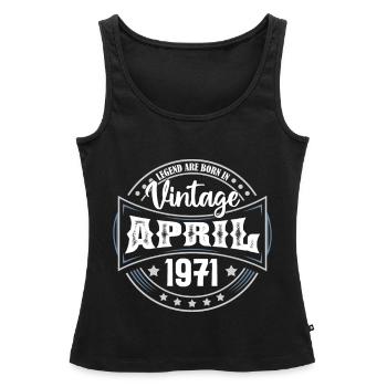 April 1971. Geburtstagsgeschenk April 1971 April - Frauen Premium Organic Tank Top - Schwarz - Vorne - AI Model Female 172 light (172cm)