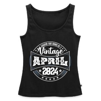 April 2024. Geburtstagsgeschenk April 2024 April - Frauen Premium Organic Tank Top - Schwarz - Vorne - AI Model Female 172 light (172cm)