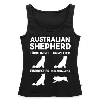 Hund Australian Shepherd - Frauen Premium Organic Tank Top - Schwarz - Vorne - AI Model Female 172 light (172cm)