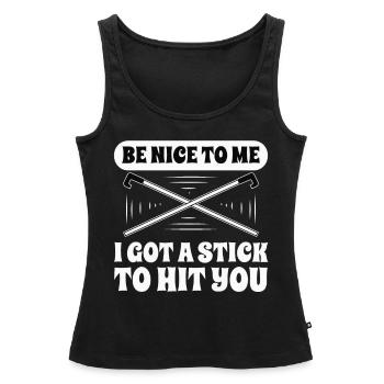 Blindheit Be Nice To Me Blindness Awareness - Frauen Premium Organic Tank Top - Schwarz - Vorne - AI Model Female 172 light (172cm)