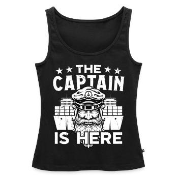 Captain The Captain is Here Ship Boat Sailing - Women’s Premium Organic Tank top - black - Front - AI Model Female 172 light (172cm)