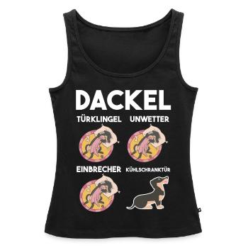 Hund Dackel - Frauen Premium Organic Tank Top - Schwarz - Vorne - AI Model Female 172 light (172cm)