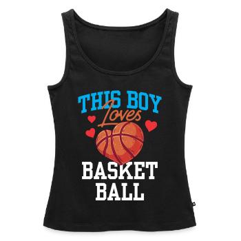 Ce garçon aime le basketteur - Débardeur bio Premium Femme - noir - Devant - AI Model Female 172 light (172cm)